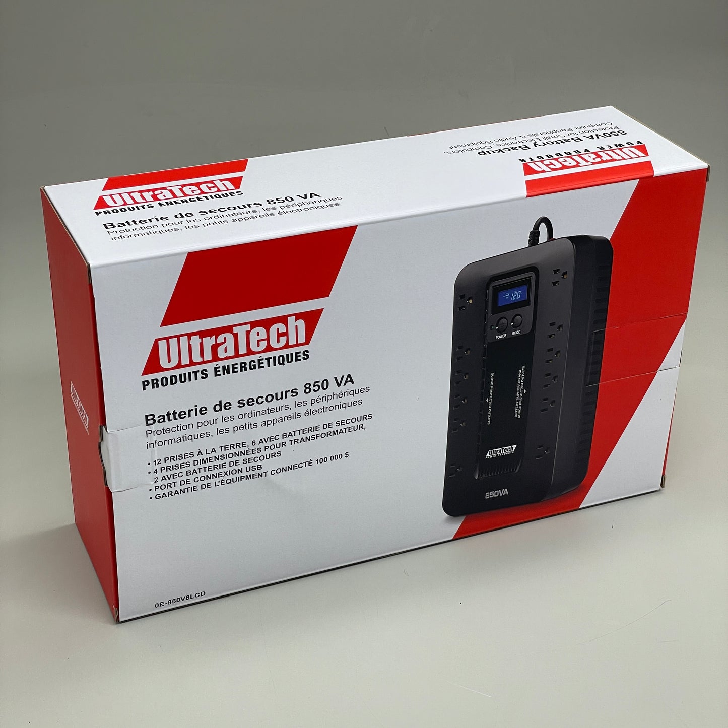 ULTRATECH 850VA  Battery Backup Desktop LCD UPS 12 Outlets 0E-850V8LCD