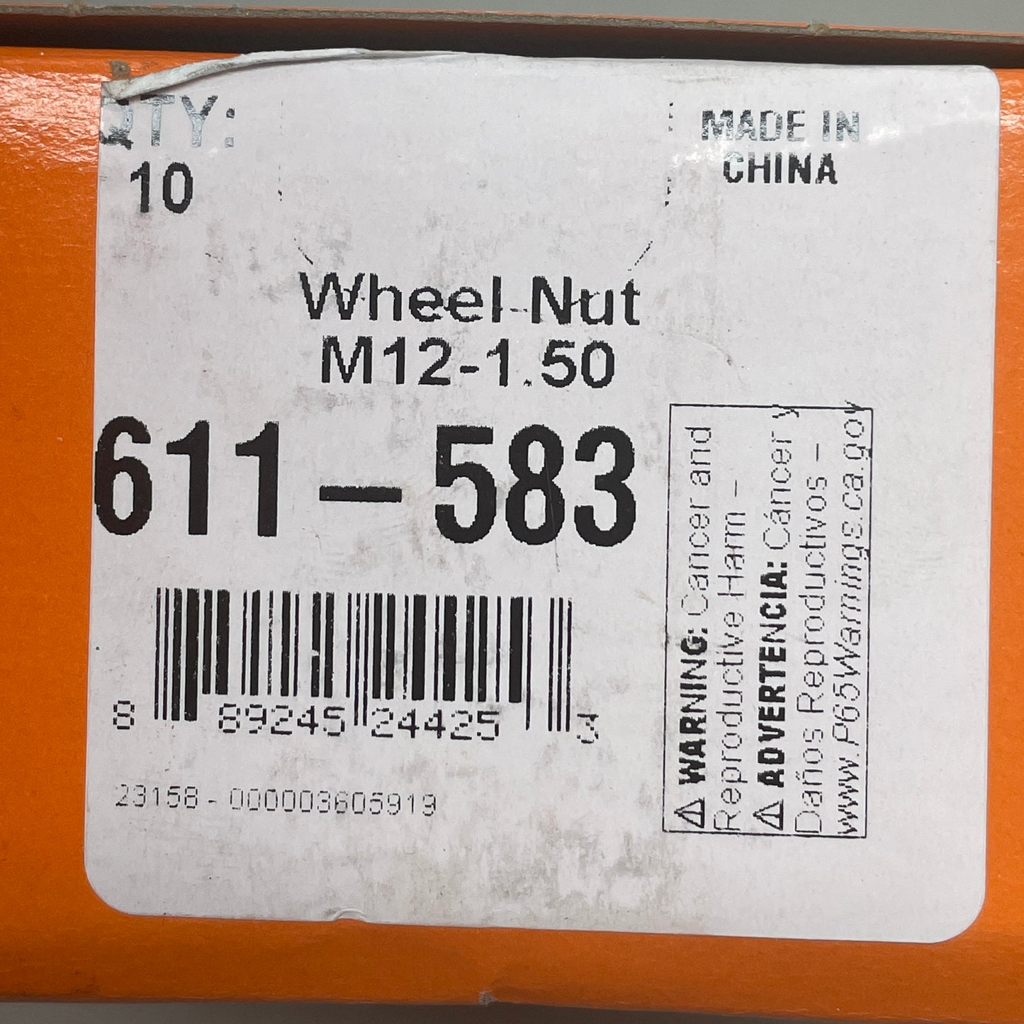 DORMAN (Box of 10) Wheel Nut M12-1.50 611-583