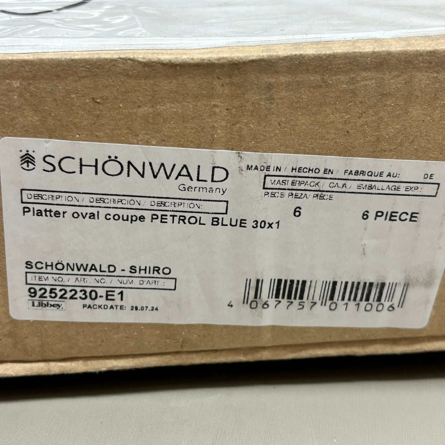 SCHONWALD Oval Companion Platter Porcelain Petrol Blue 6 PACK