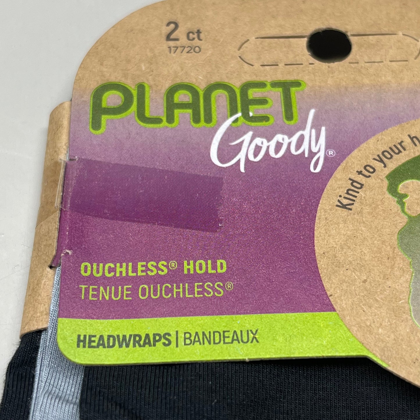 GOODY (3 PACK!) Ouchless Hold Head Wraps 9" Black/Grey 3001545