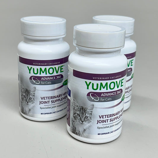 YUMOVE (3 PACK) Advance 360 Cats Veterinary Hip & Joint Supplement 60-Cap BB 07/24