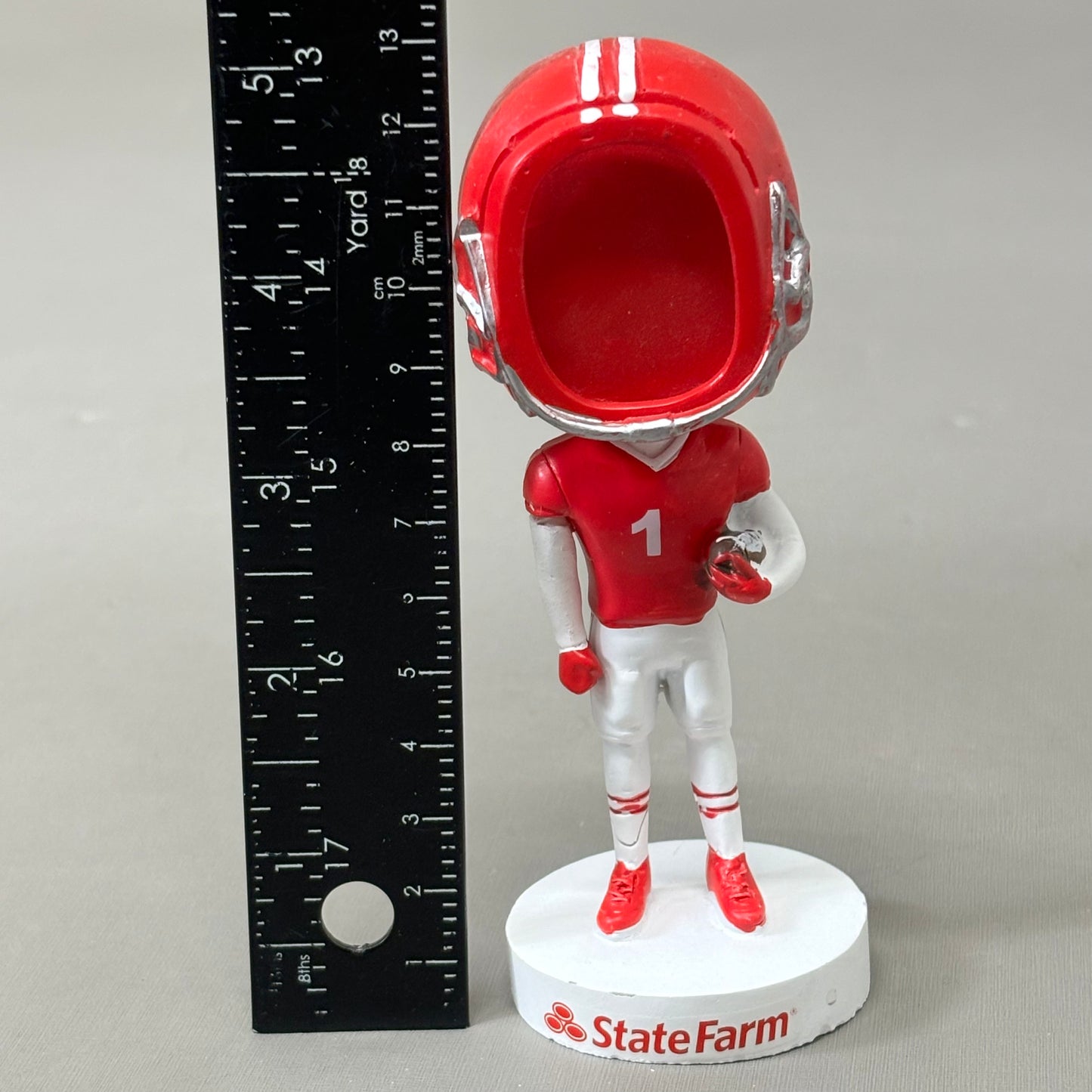 STATE FARM Company Football Player Bobble Head YOU Photograph Distressed Box As-is