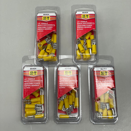 DORMAN (5 PACK) 12-10 Gauge Yellow 1/4" Female Quick Disconnector 85454