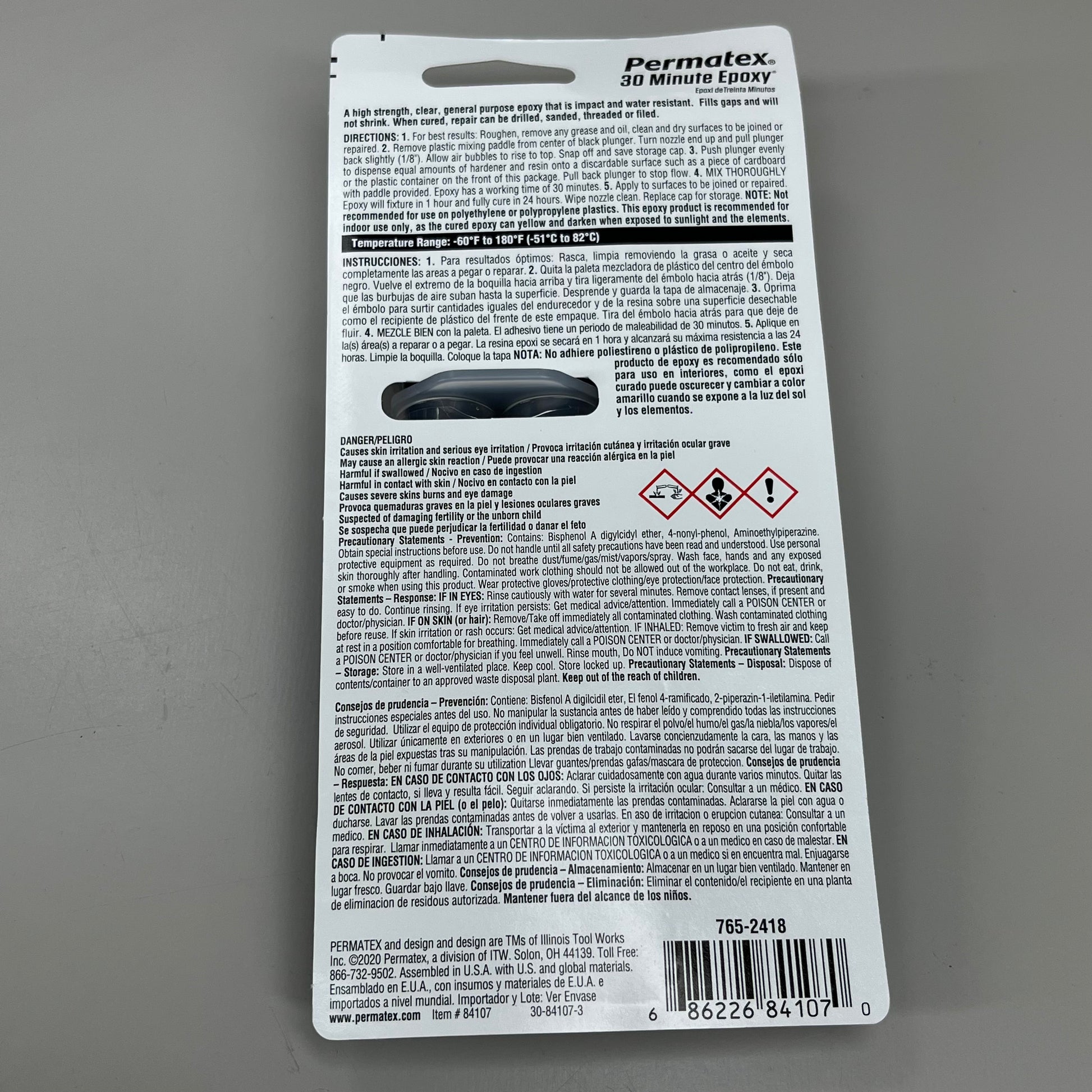 PERMATEX 2Pack 30 Minute Epoxy One Hour Cure Time, Up to 3500 Psi Str