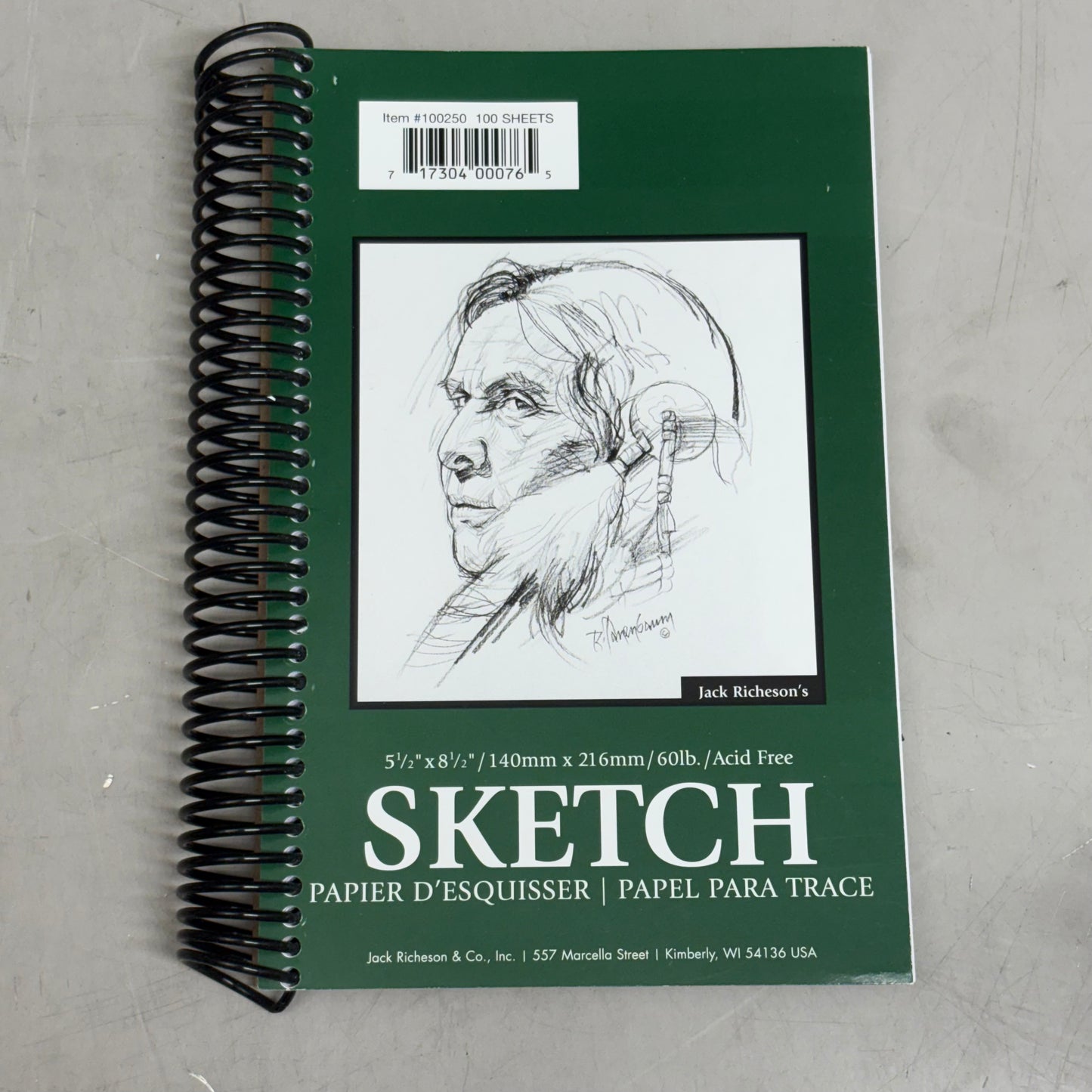 ART ALTERNATIVES (4 Pack) SKETCH PAD SPIRAL .5X8.5 IN 100 pages Green 100250