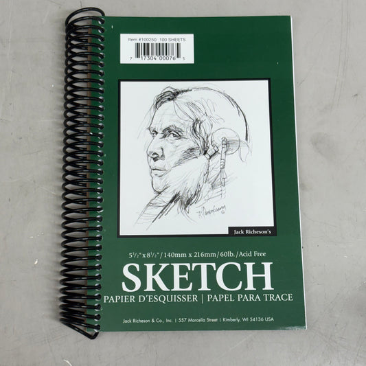 ART ALTERNATIVES (4 Pack) SKETCH PAD SPIRAL .5X8.5 IN 100 pages Green 100250