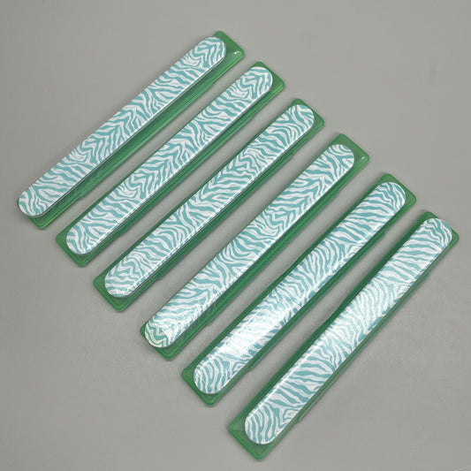 WALGREENS (6 PACK!) Nail File With Case 7 1/2" Green Zebra WIC 924935