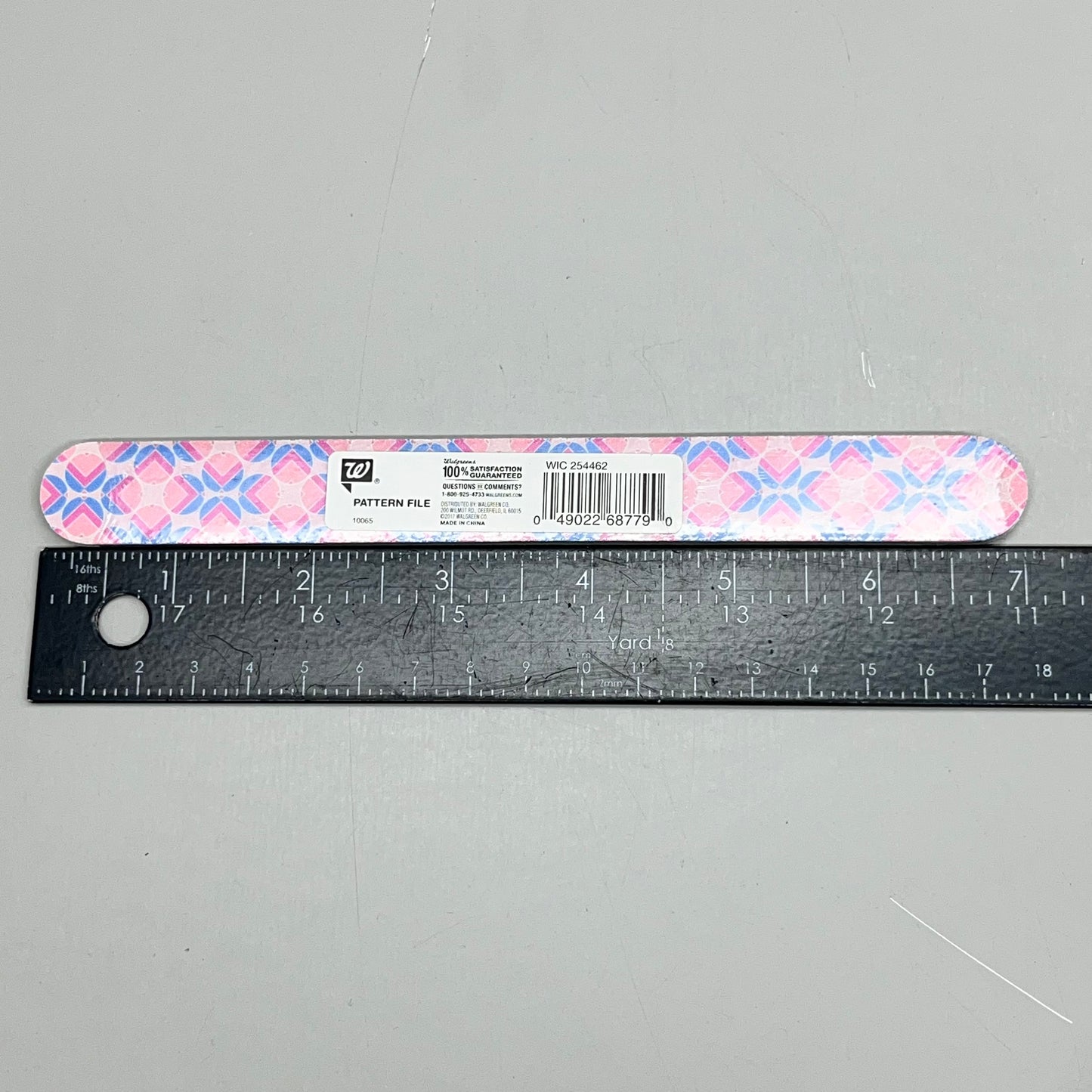 WALGREENS (10 PACK!) Pattern Nail File 7" Pink Abstract WIC 254462