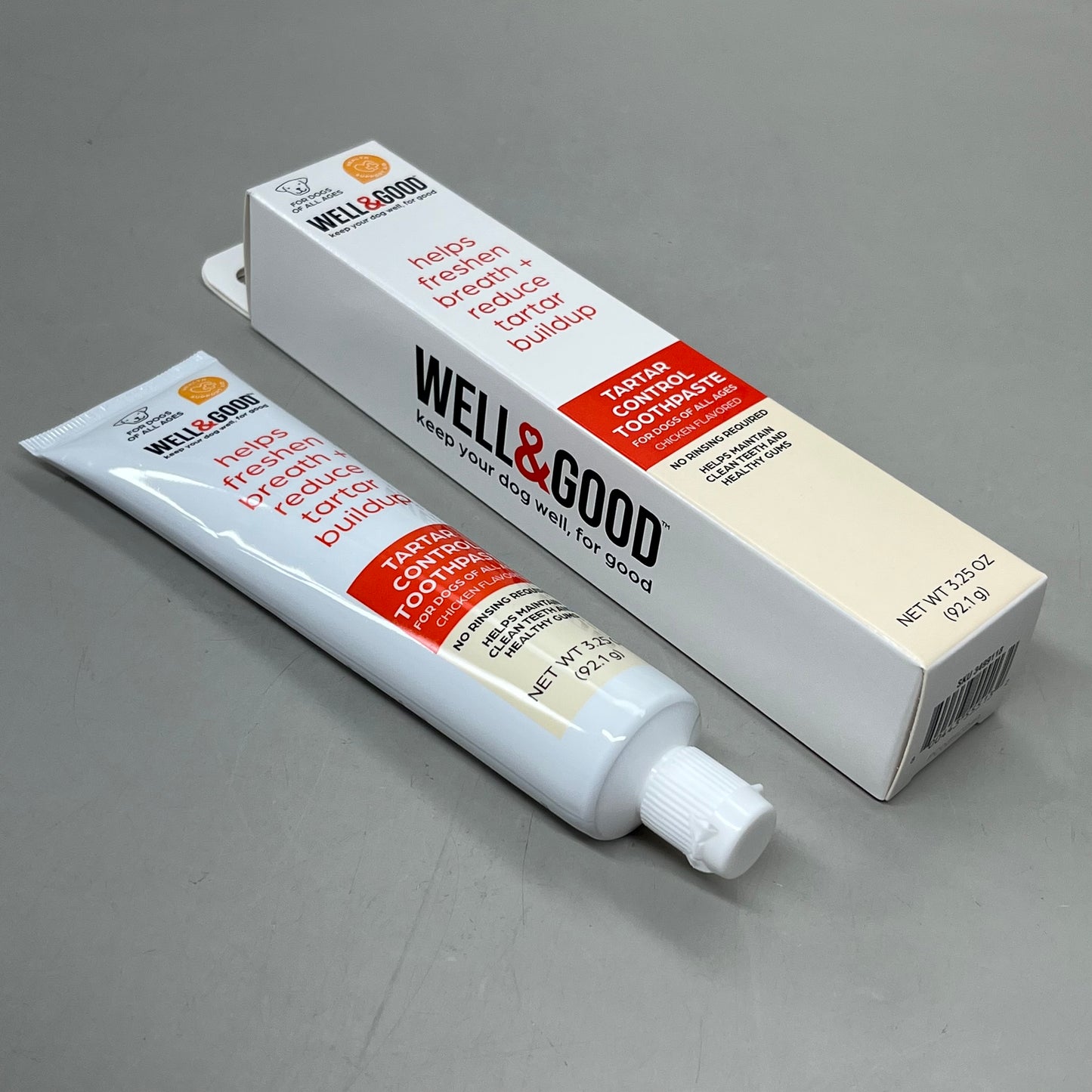 WELL&GOOD (3-PACK!) Tartar Control Toothpaste For Dogs Chicken 3.25 oz White FFP22079