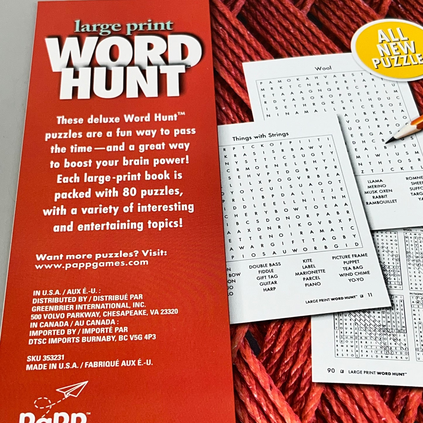 WORD HUNT (4 PACK) Large Print Word Search Puzzles Vol. 125, 126, 127, 128 353231