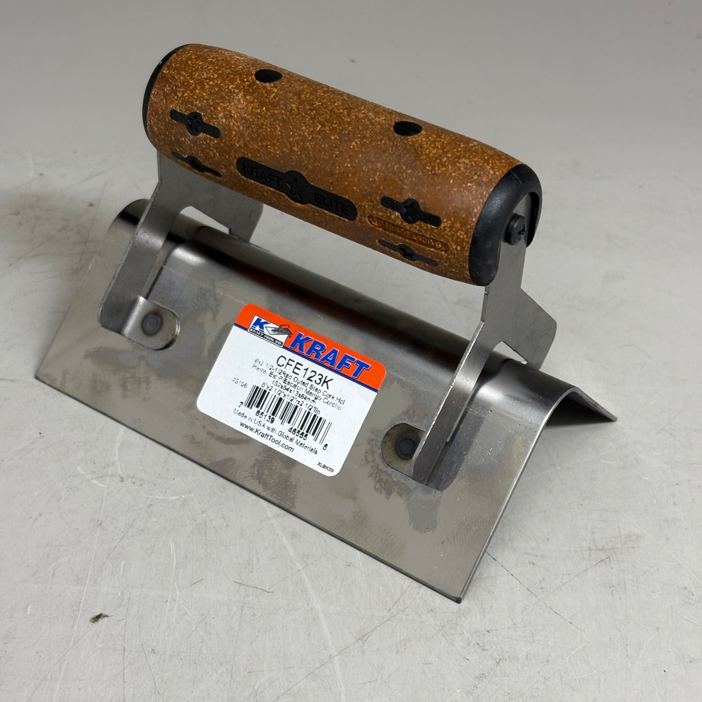 KRAFT TOOL CO Elite Series Five Star Outside Step Tool Cork Handle 6x2-1/2 1/2R