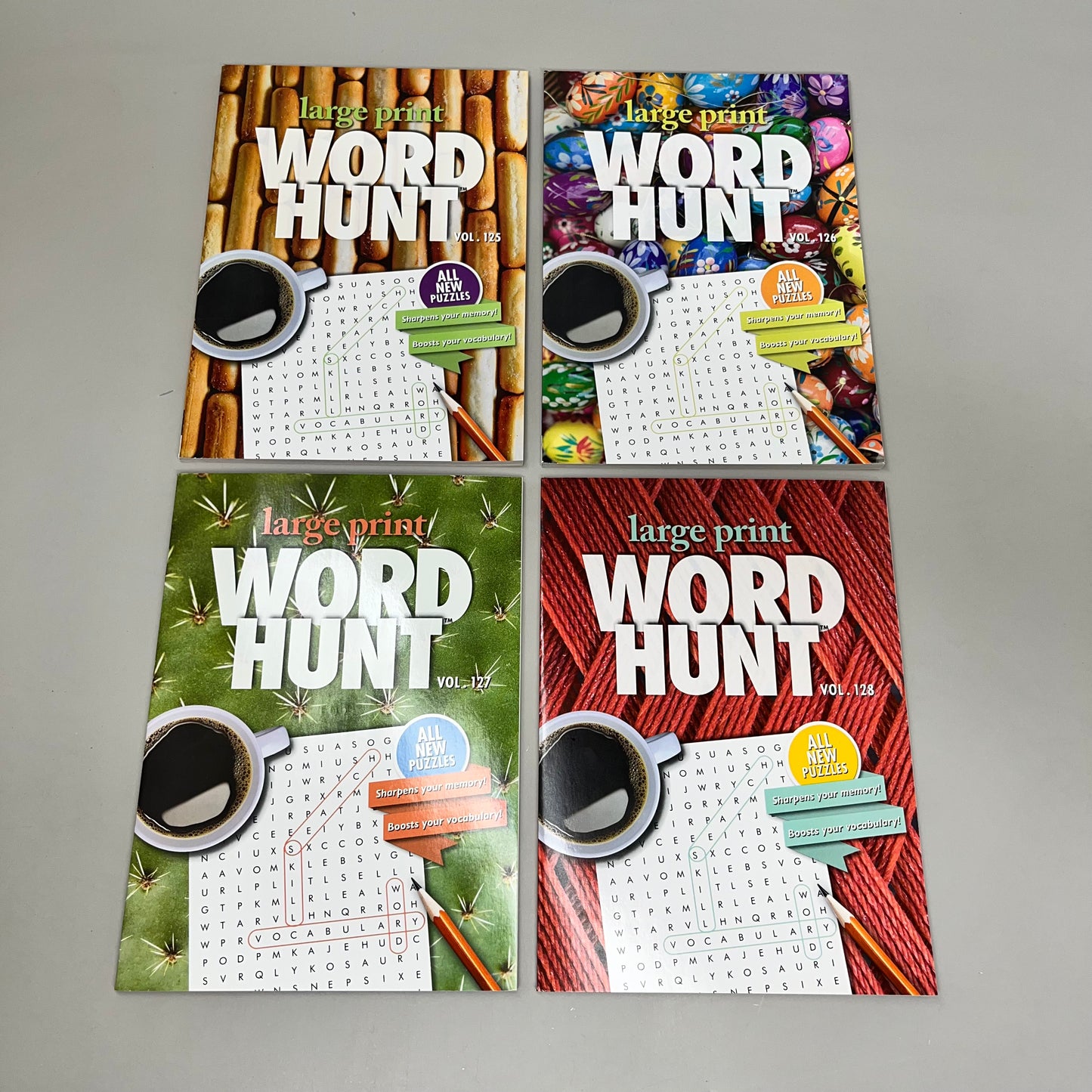 WORD HUNT (4 PACK) Large Print Word Search Puzzles Vol. 125, 126, 127, 128 353231