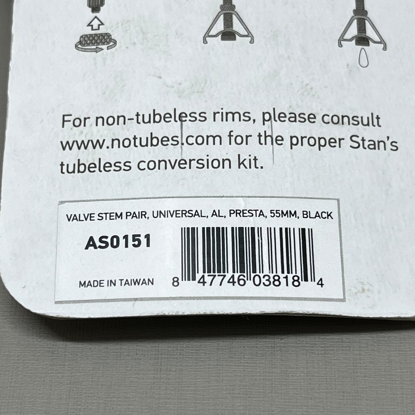 STANS No Tubes Ultralight Presta Valve Stem Universal Valve 55mm Black AS0151 (New)