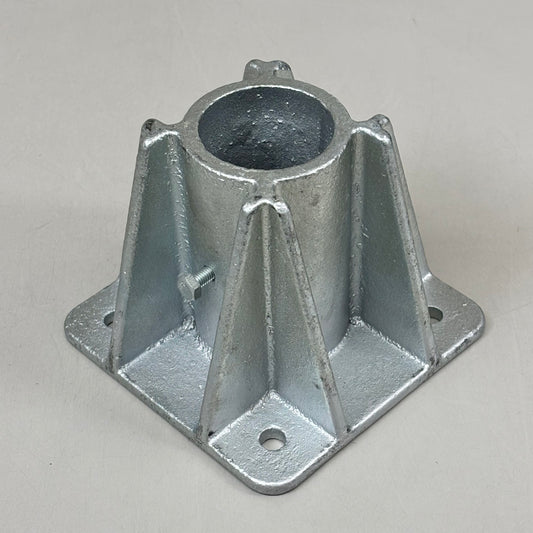 VESTIL (2 PACK) Steel Pipe Safety Railing Cast Steel 5"x4" w/ 2" Socket Hole Silver