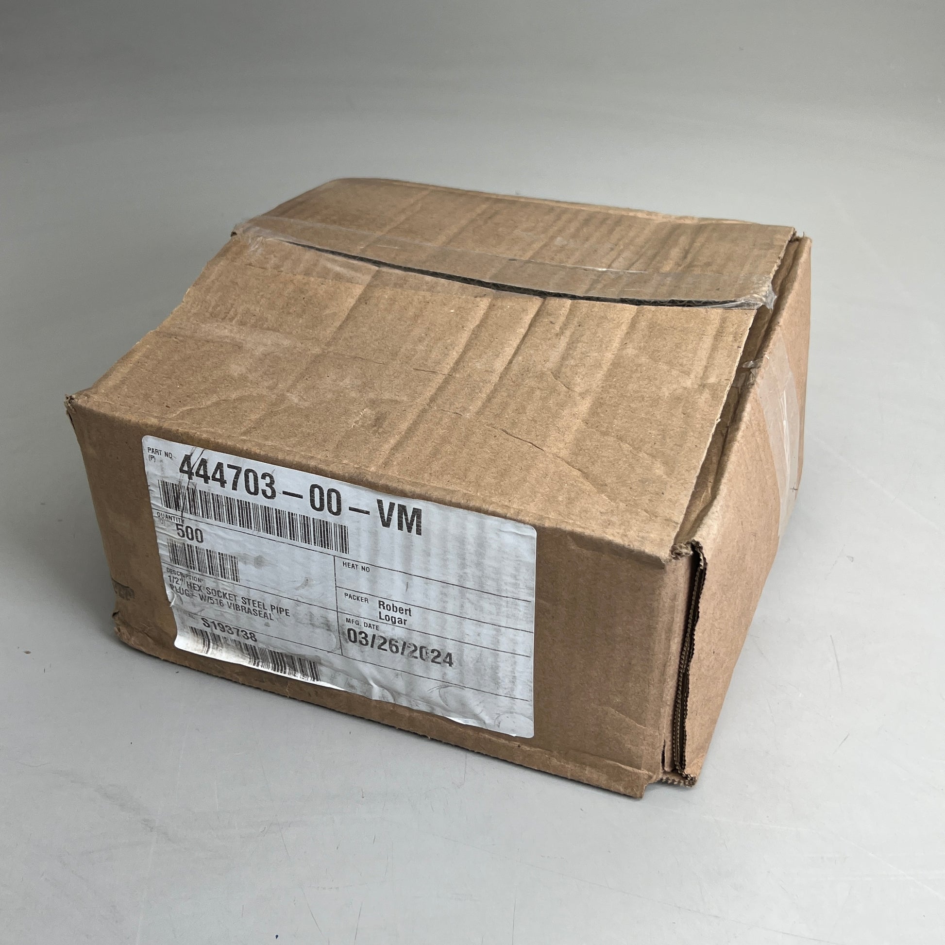 ZA@ (500 Pack) 1/2” Hex Socket Steel Pipe Plug-W/516 Vibraseal