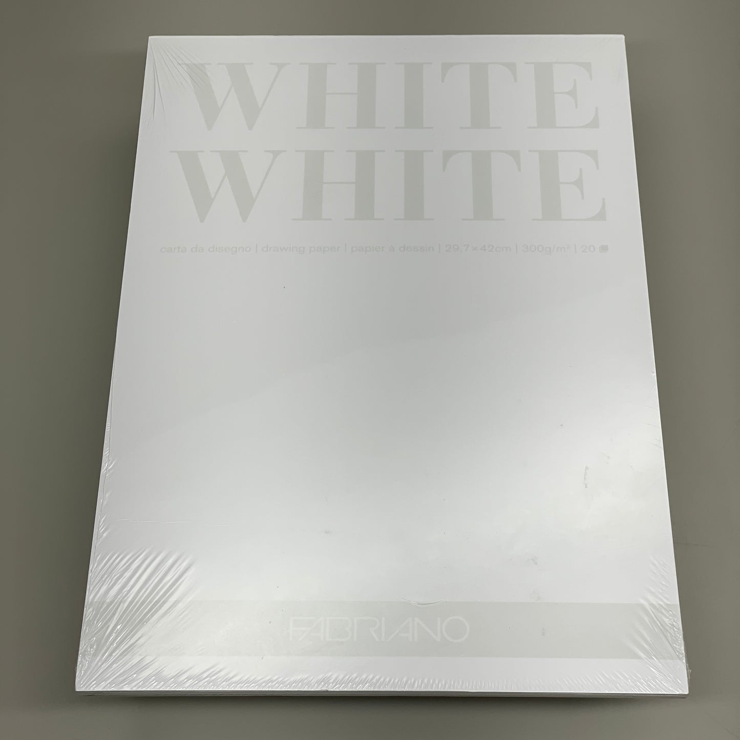 FABRIANO White White Drawing Pad 11.75"x16.5" 20 Sheets GSM: 300 19100420