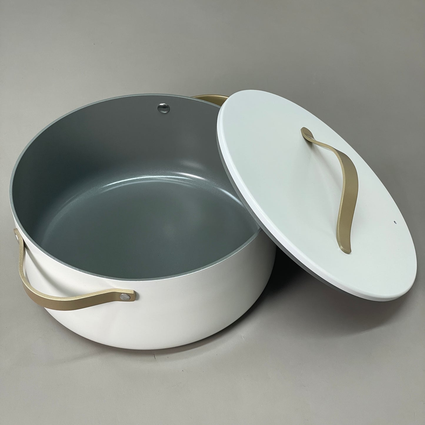 BEAUTIFUL (12-PIECE) Ceramic Non-Stick Cookware Set White Icing Drew Barrymore