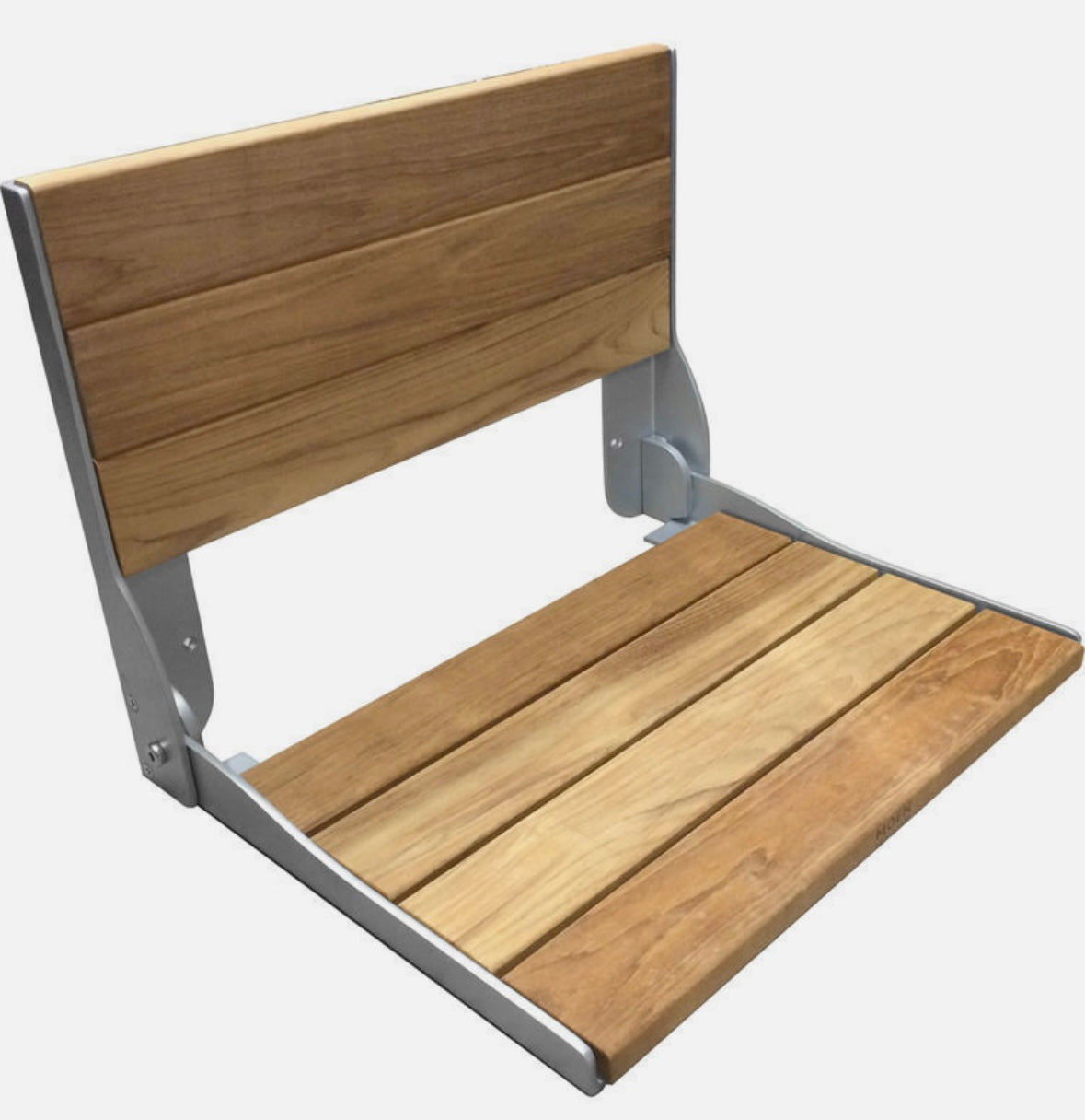 MOEN Home Care Wall Mounted Teak Wood Foldable Shower Chair DN7110