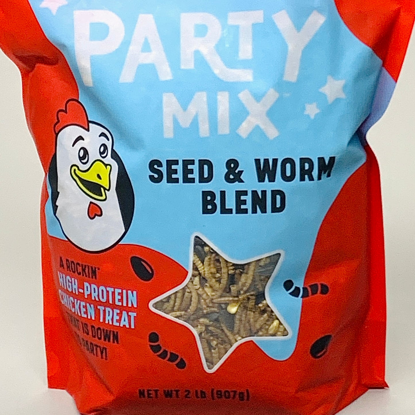 HAPPY HEN (2 PACK) Party Mix Seed & Worm Blend High Protein 2 lbs 855297003261