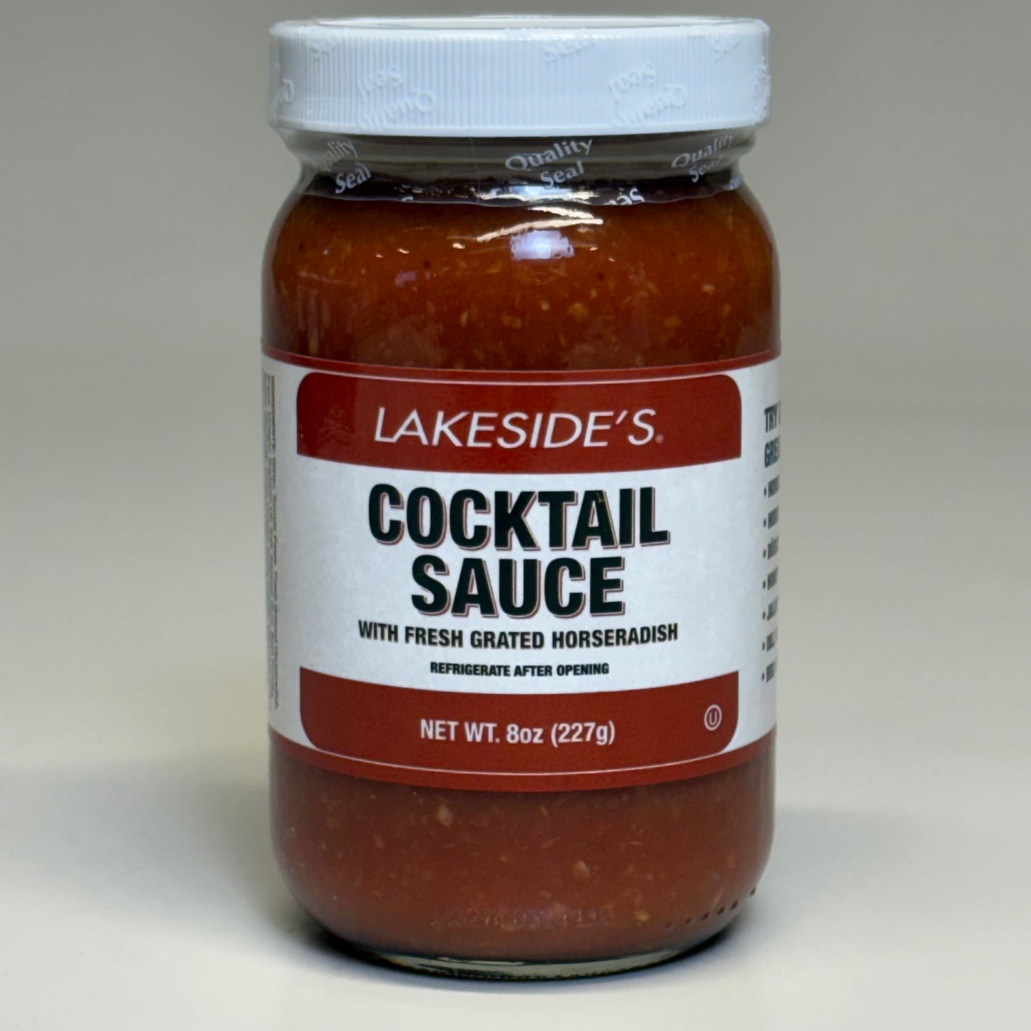 LAKESIDE (12 Pack) Cocktail Sauce W/ Fresh Grated Horseradish 8 oz BB 04/25