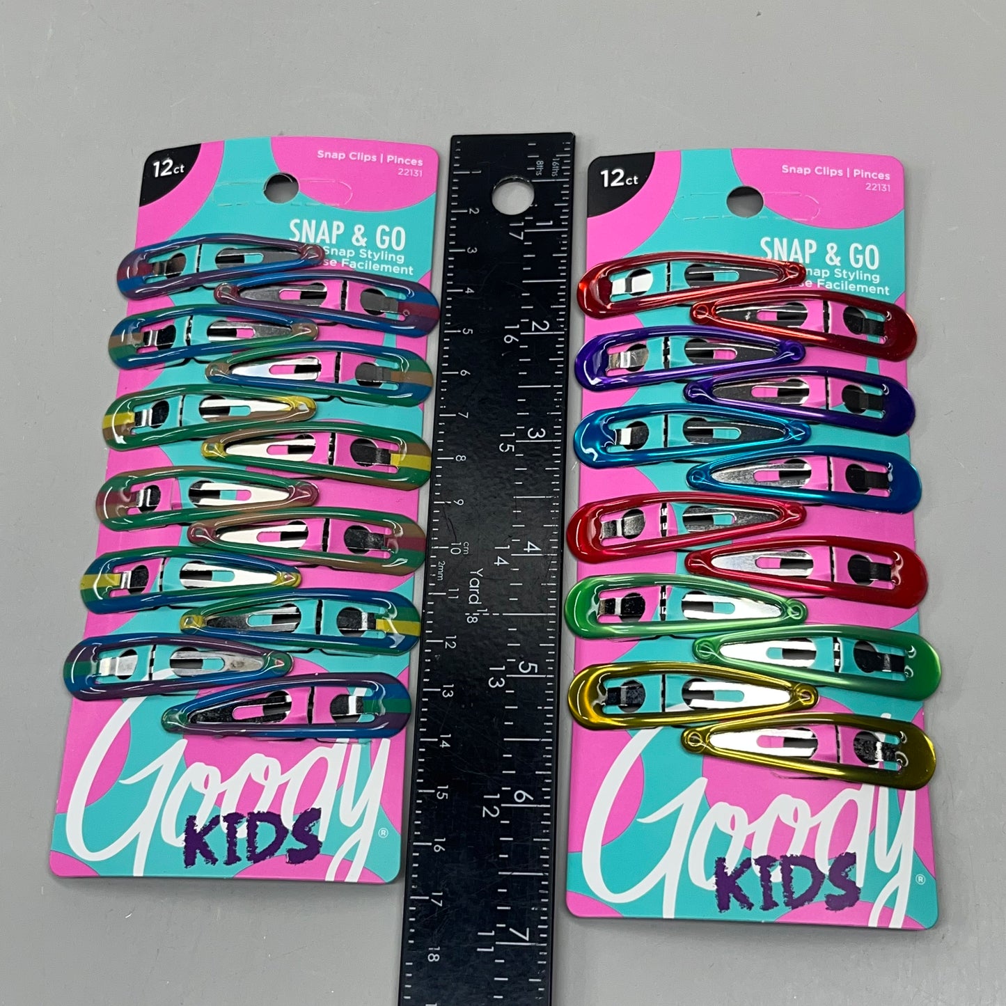 GOODY (6 PACK!) Girl's Snap Hair Clips Assorted Gel Colors 2" 3000663