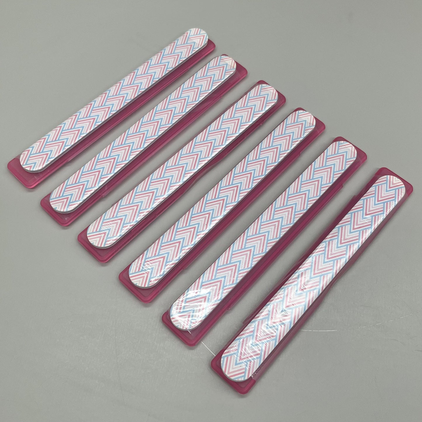 WALGREENS (6 PACK!) Nail File With Case 7 1/2" Pink Mountains WIC 924935