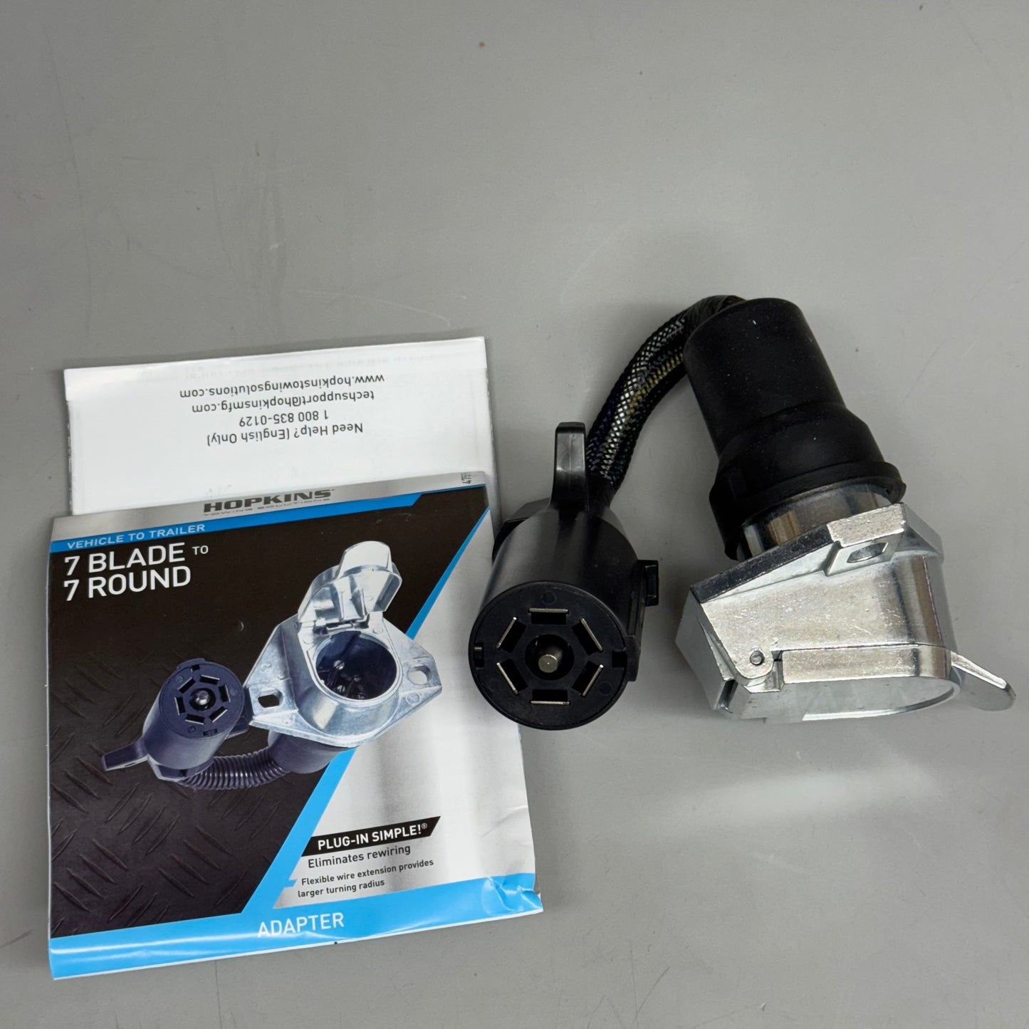 HOPKINS TOWING SOLUTIONS 7 Blade To 7 Round Vehicle To Trailer Adapter 47595