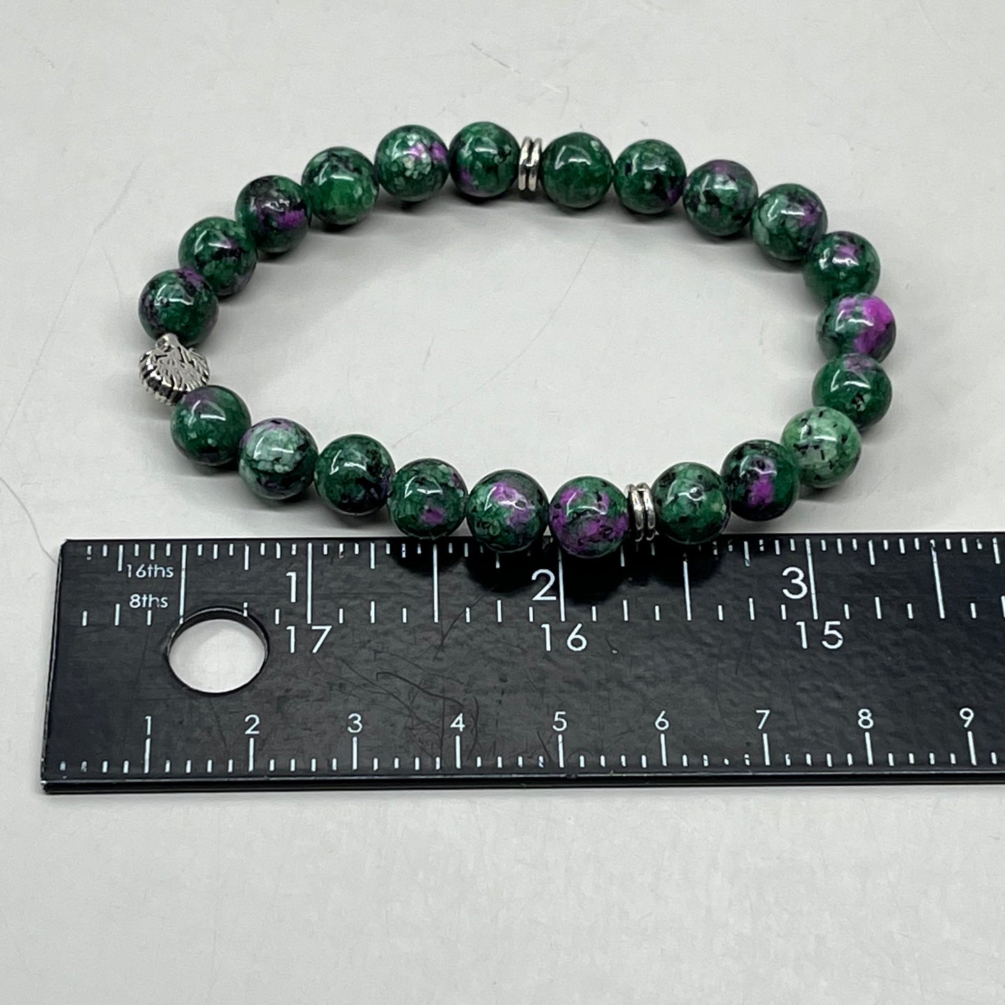 BEST WHOLESALE (12 PACK) Beaded Crystal Bracelets Silver Tree 3" Green/Purple