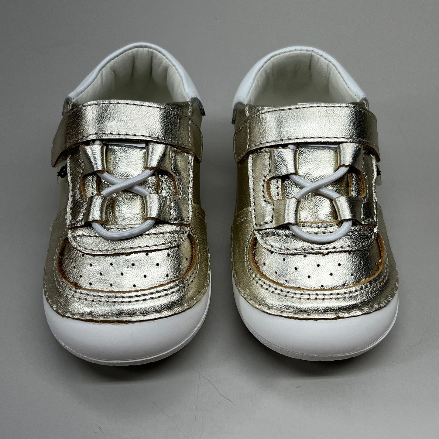 OLD SOLES Baby Rebel Pave Leather Shoe Sz 20 US 4 Gold/White #4090