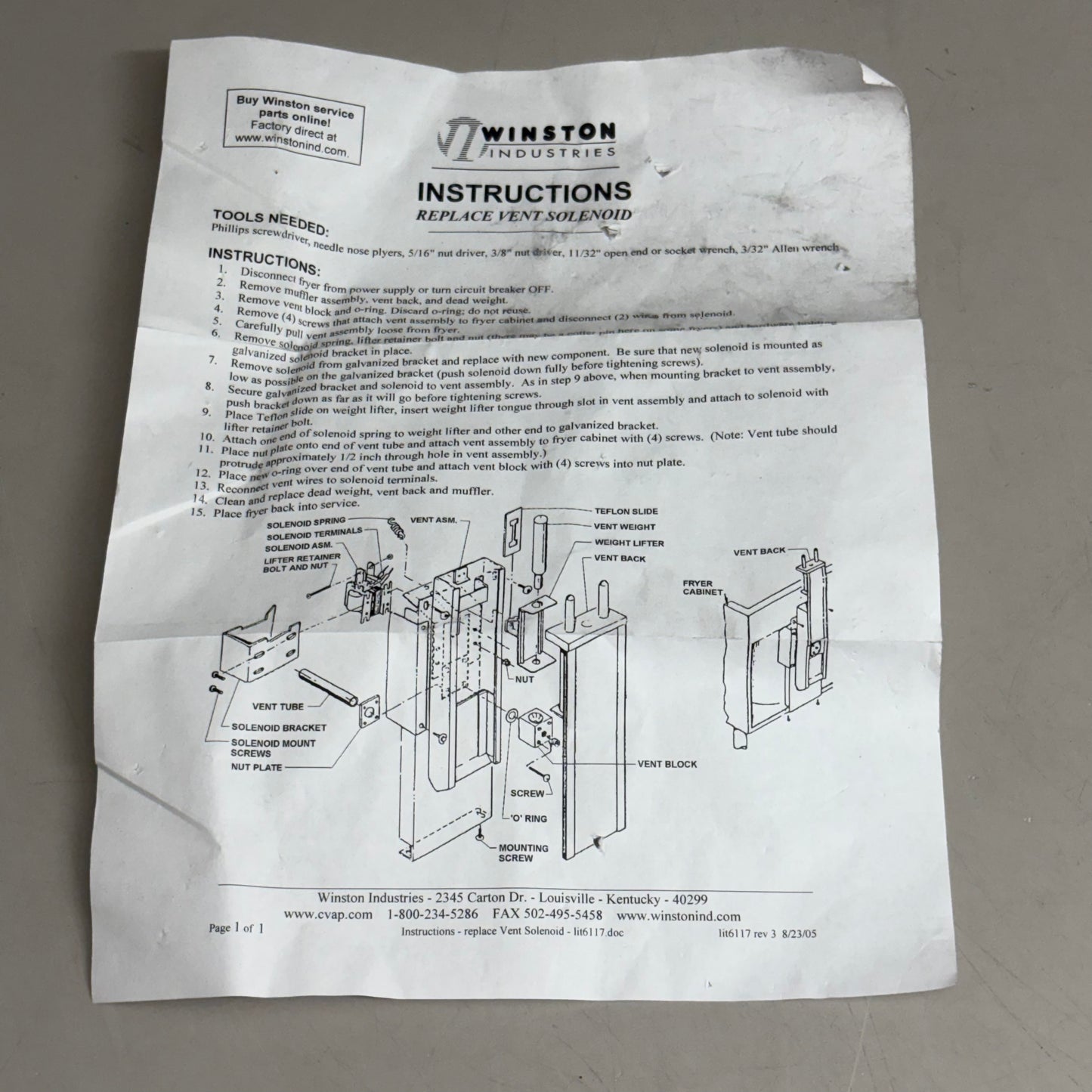 WINSTON Solenoid Vent 220V, 50HZ PS2734