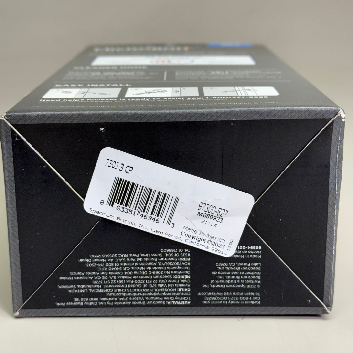 KWIKSET Bed & Bath Door Knob w/ Microban Polished Brass 97300-827