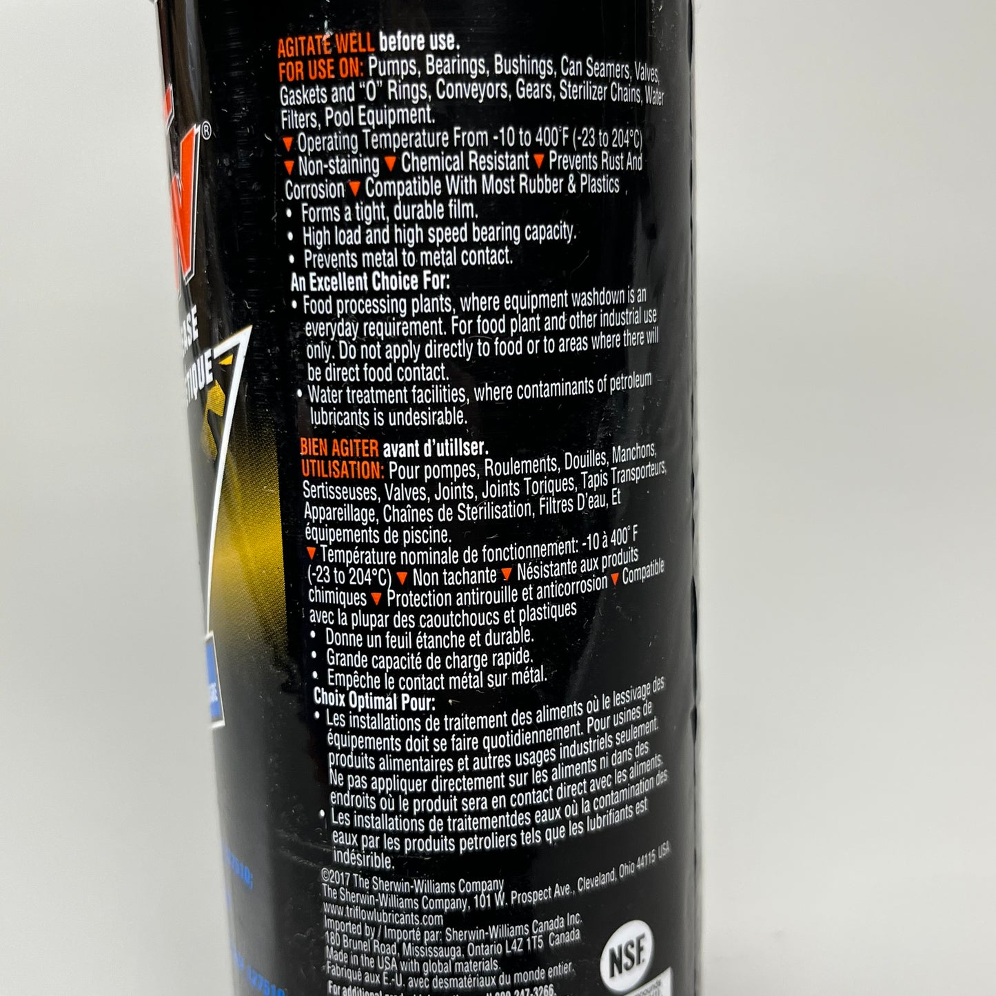 TRI-FLOW Food Grade Synthetic Grease Aerosol 11.25 oz Black TF220201 (New)