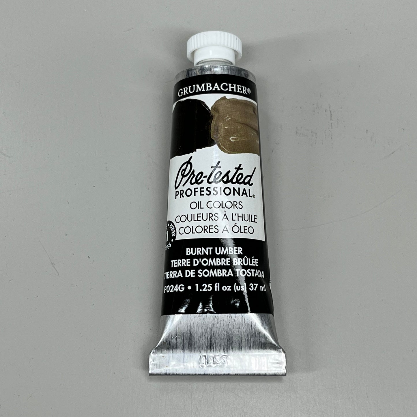 GRUMBACHER 3-PACK! Oil Paint Pre Burnt Umber 1.25 fl oz / 37 ml PO24G (New)