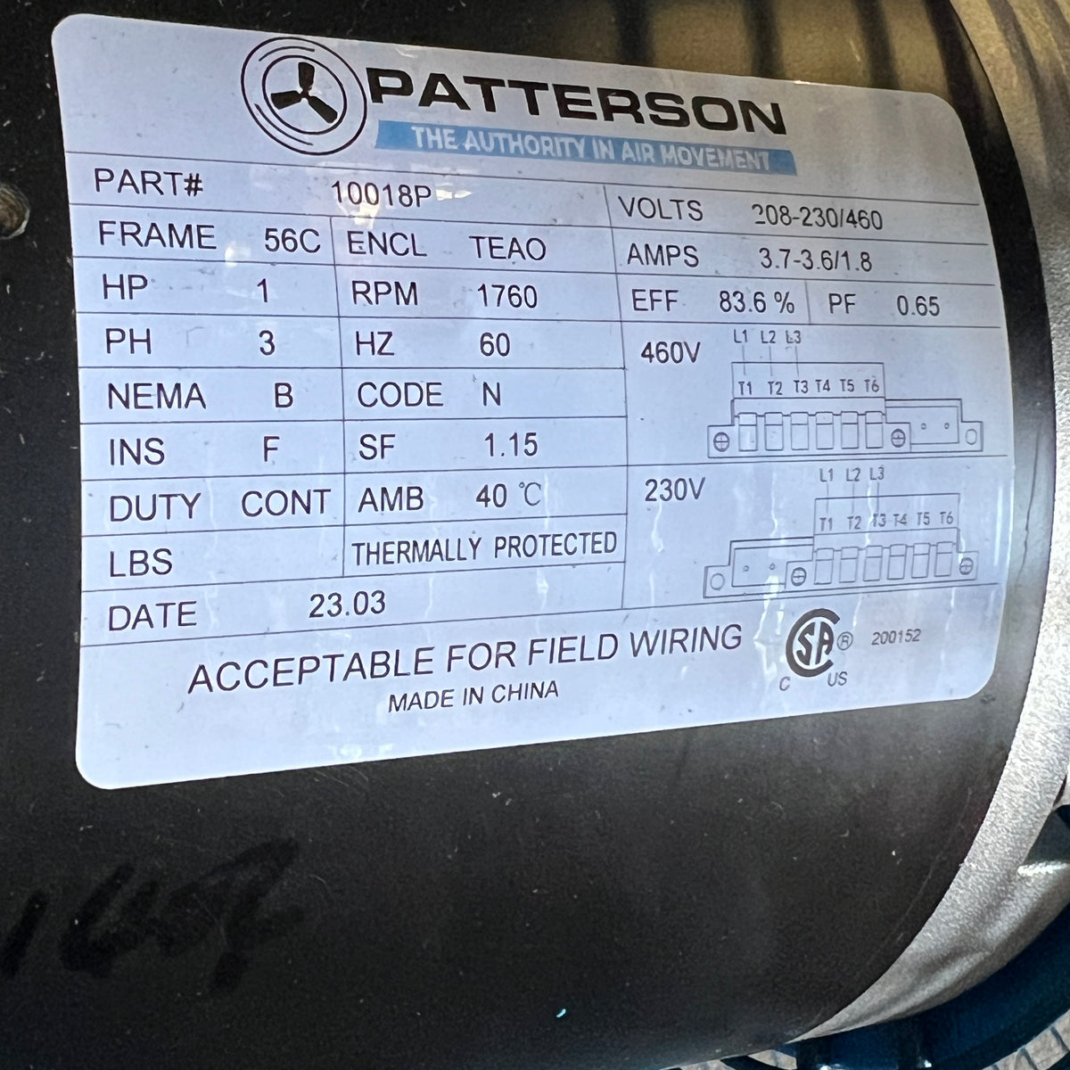 PATTERSON 30" Jet-Stream Fan H30B Blue (Small Scratch)