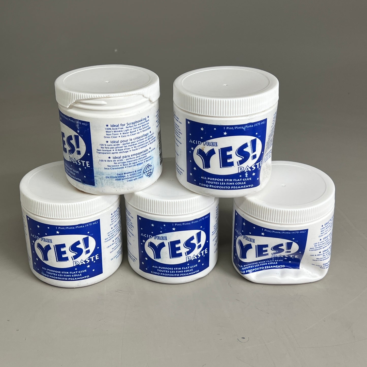 ZA@ YES! Lot of 5 All-Purpose Stik Flat Glue, 1-Pint ADH0901 (as-is)