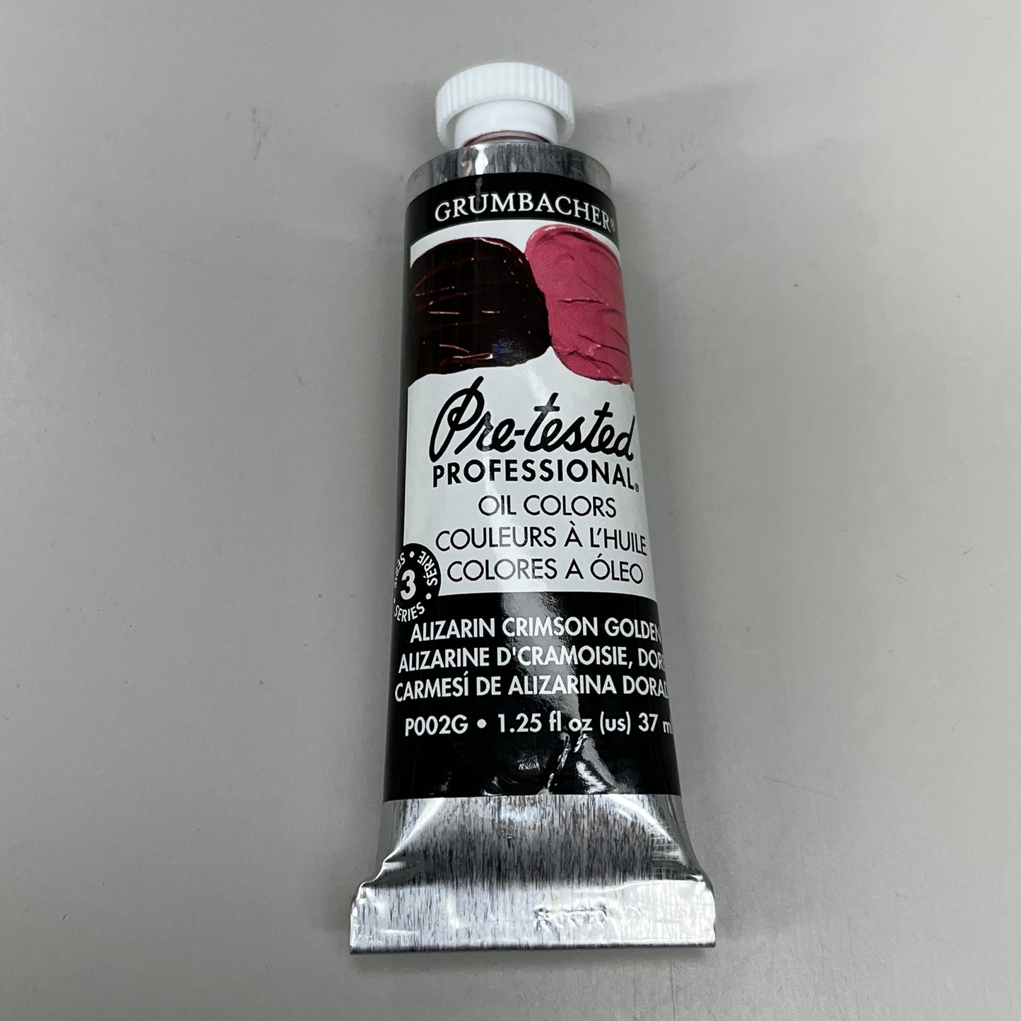 GRUMBACHER 3-PACK! Oil Paint Pre Alizarin Crimson 1.25 fl oz / 37 ml POO1G (New)