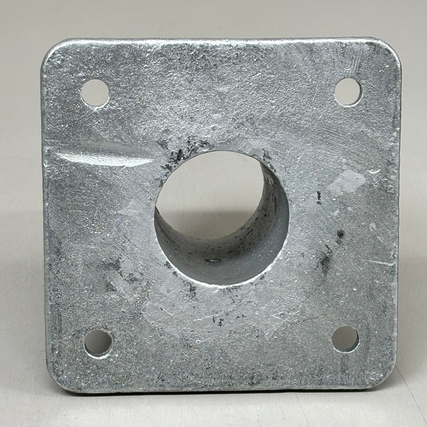 VESTIL (2 PACK) Steel Pipe Safety Railing Cast Steel 5"x4" w/ 2" Socket Hole Silver