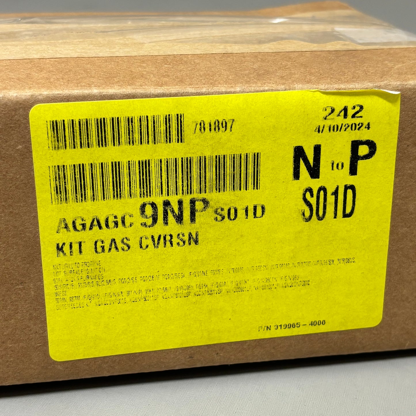 WHITE ROGERS Gas Conversion Kit Natural Gas to Propane 25 Piece AGAGC9NPS01D