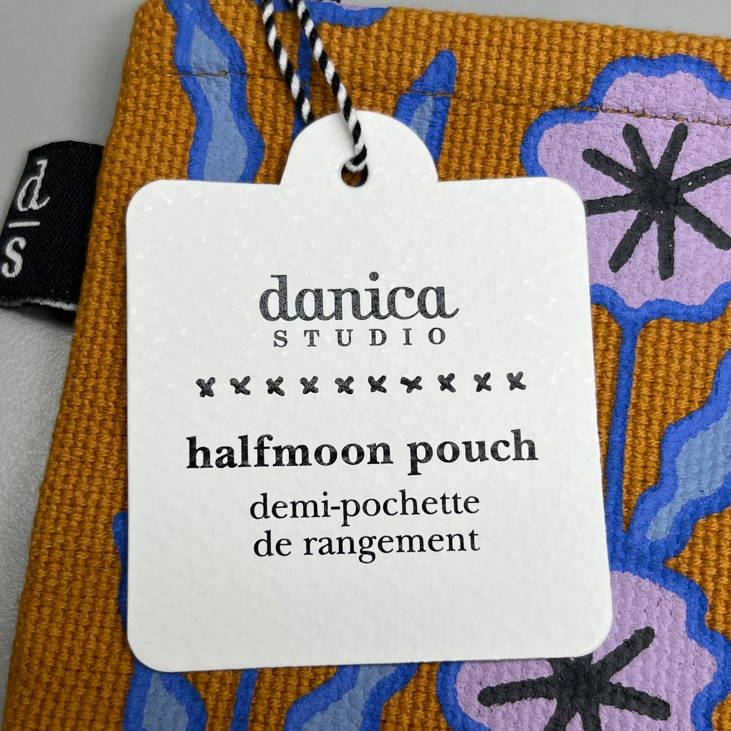 DANICA STUDIO Still Life Halfmoon Zipper Pouch 4.5" x 4.5" Orange /Design 7002646 (New)
