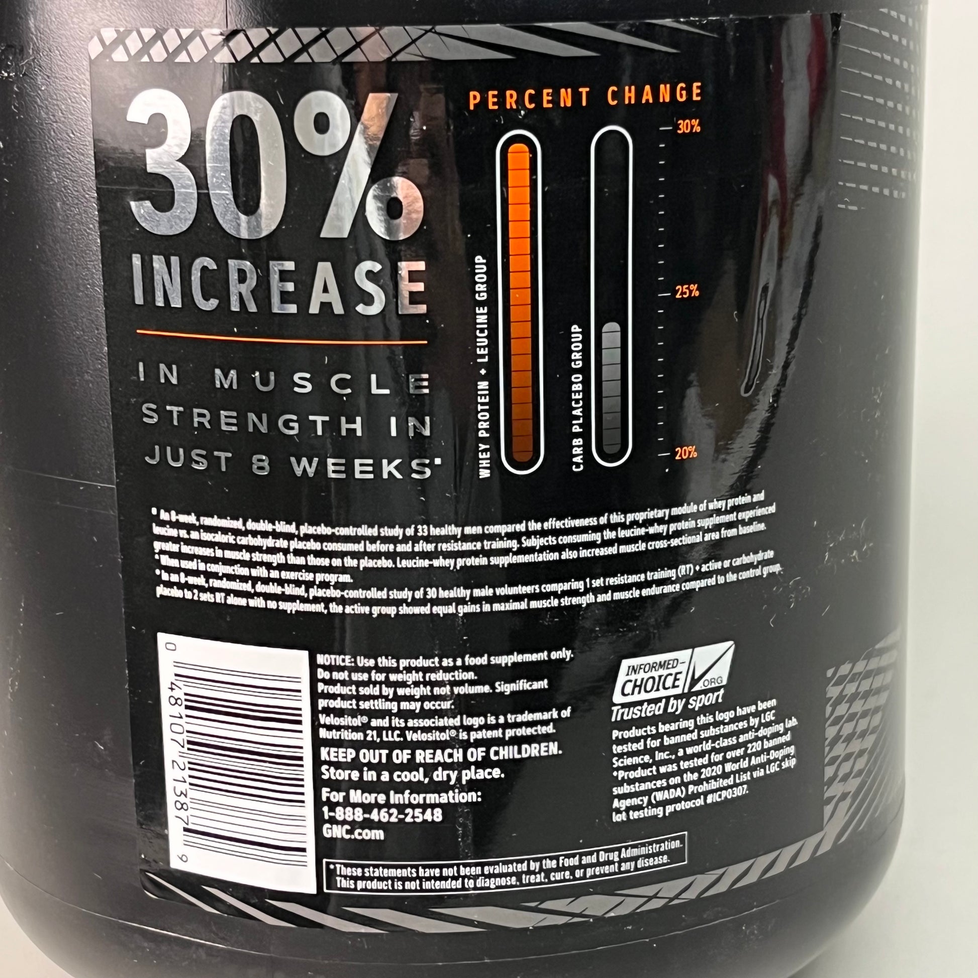 GNC AMP Wheybolic Muscle Performance Banana Milkshake 45.9 oz. 1300g 0