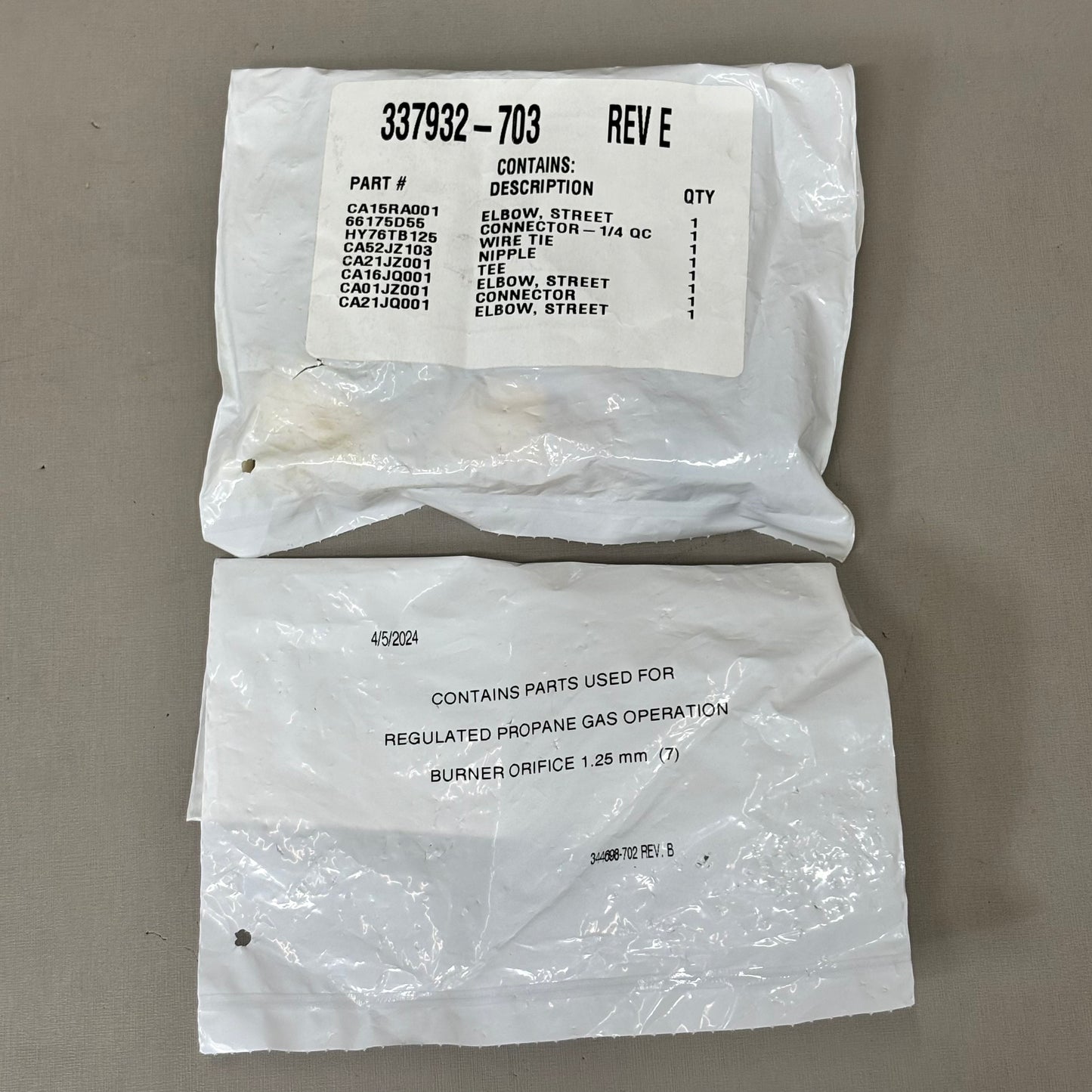 WHITE ROGERS Gas Conversion Kit Natural Gas to Propane 25 Piece AGAGC9NPS01D