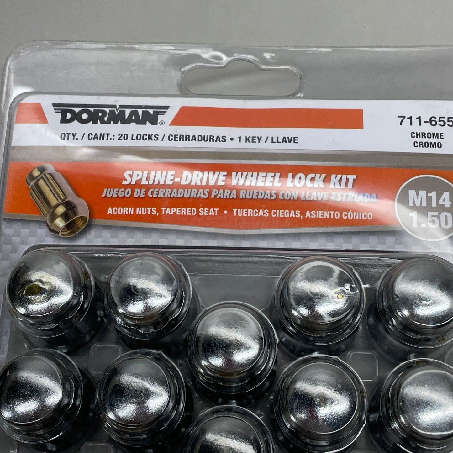 DORMAN Chrome Spline-Drive Wheel Lock Kit 711-655