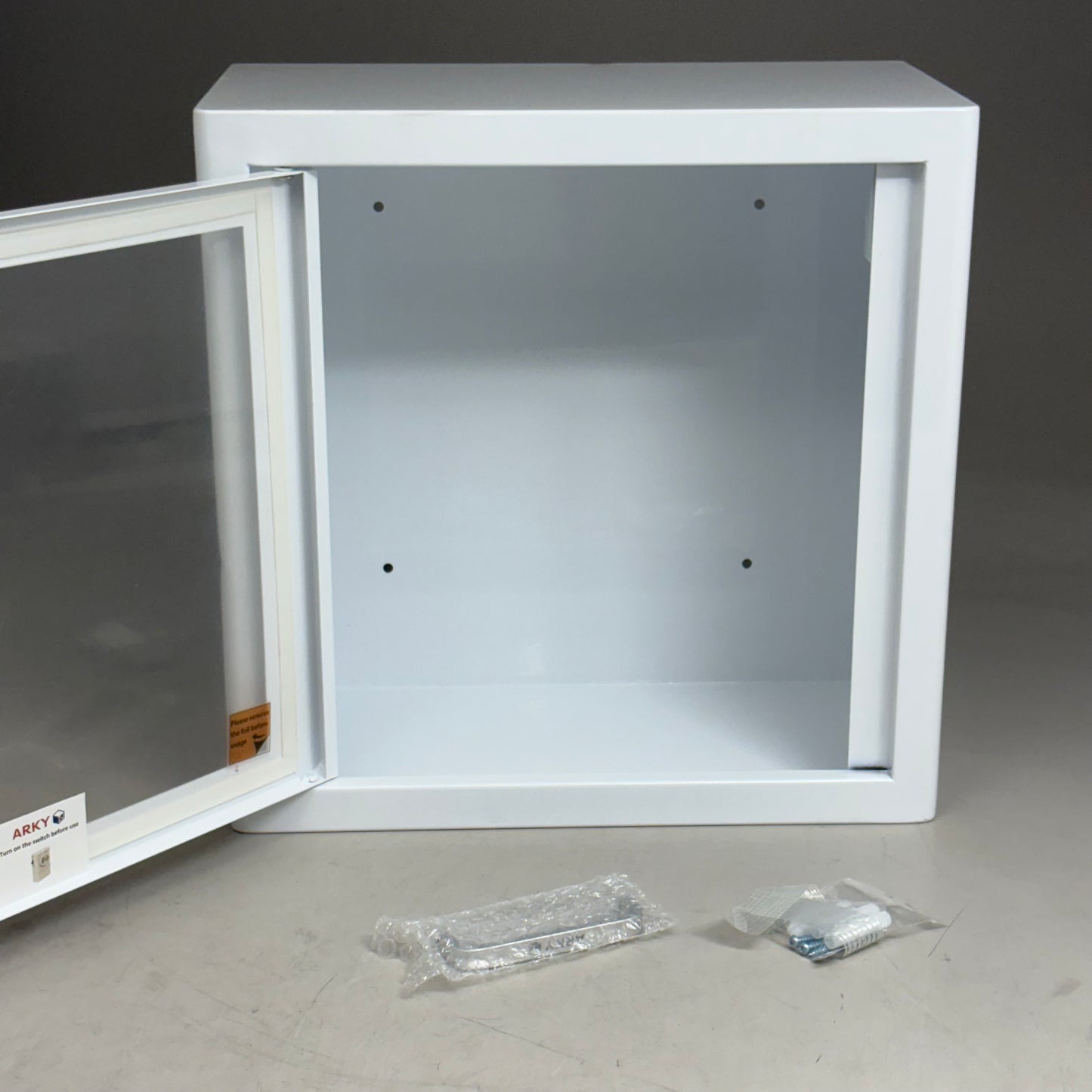 ARKY CASES Indoor AED Cabinet White With Alarm 8" x 15" x 15" White 60.112