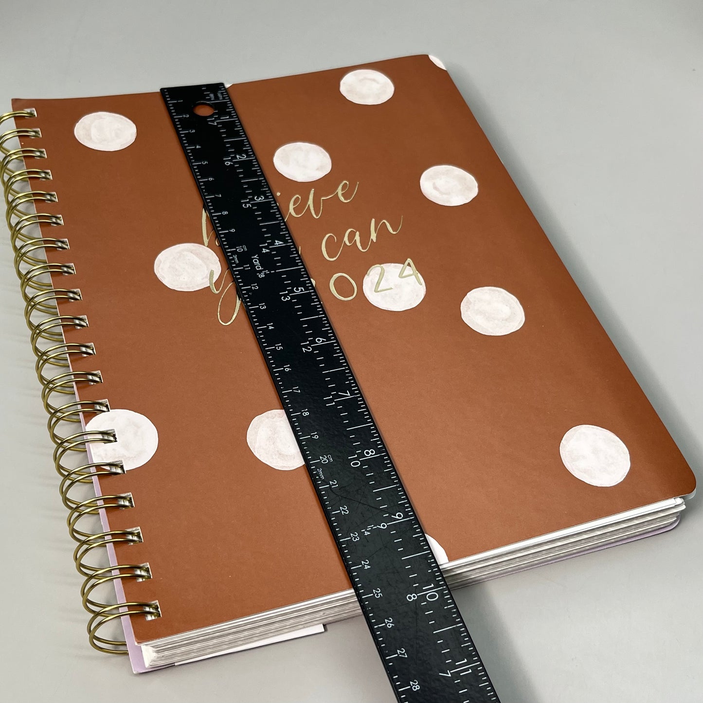 GRAPHIQUE Polka-Dot Believe 2024 Planner Journal 18 Months 8"x10" Brown PUW01524