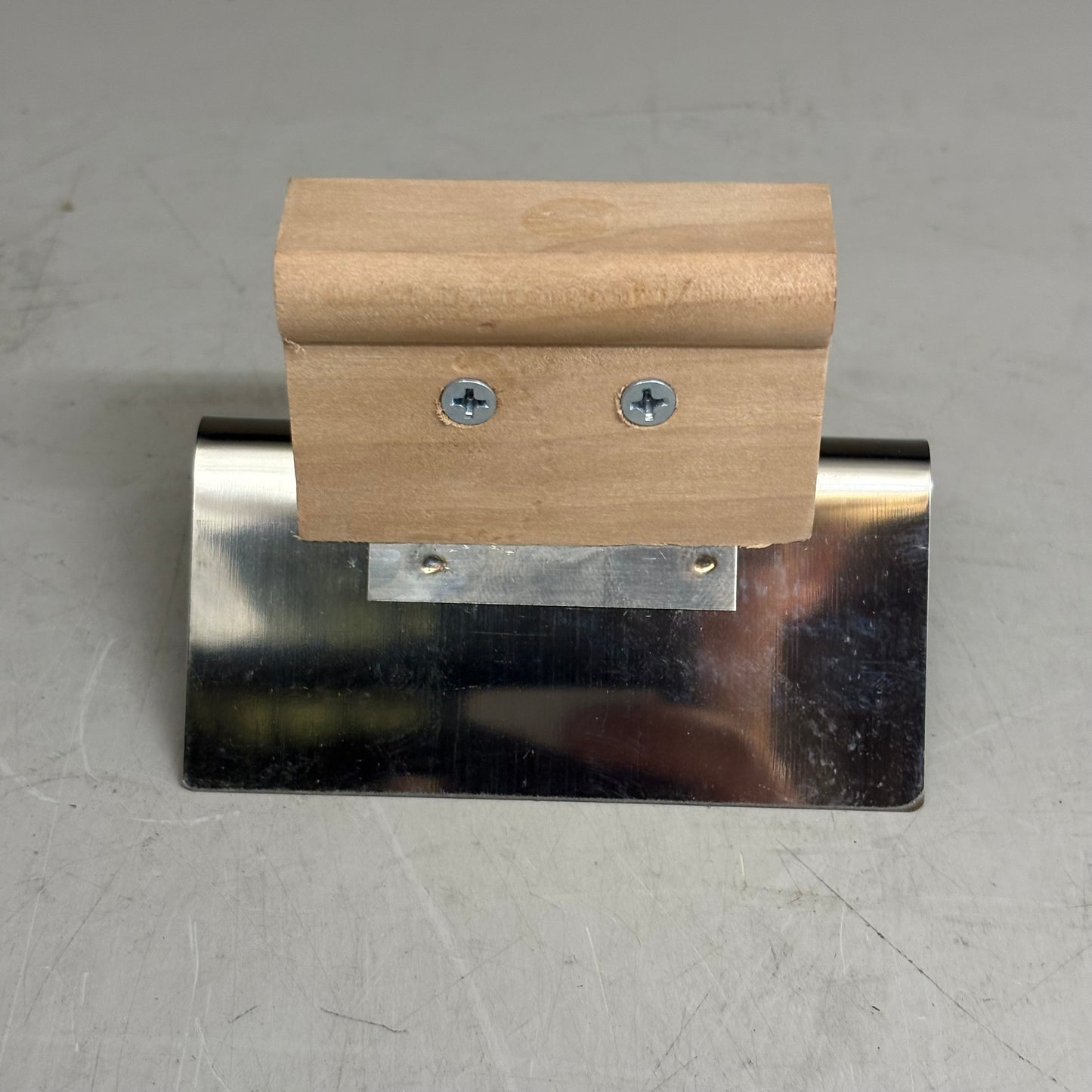 KRAFT TOOL CO Stainless Steel Outside Corner Tool with Wood Handle 4" x 2" 1/4"R