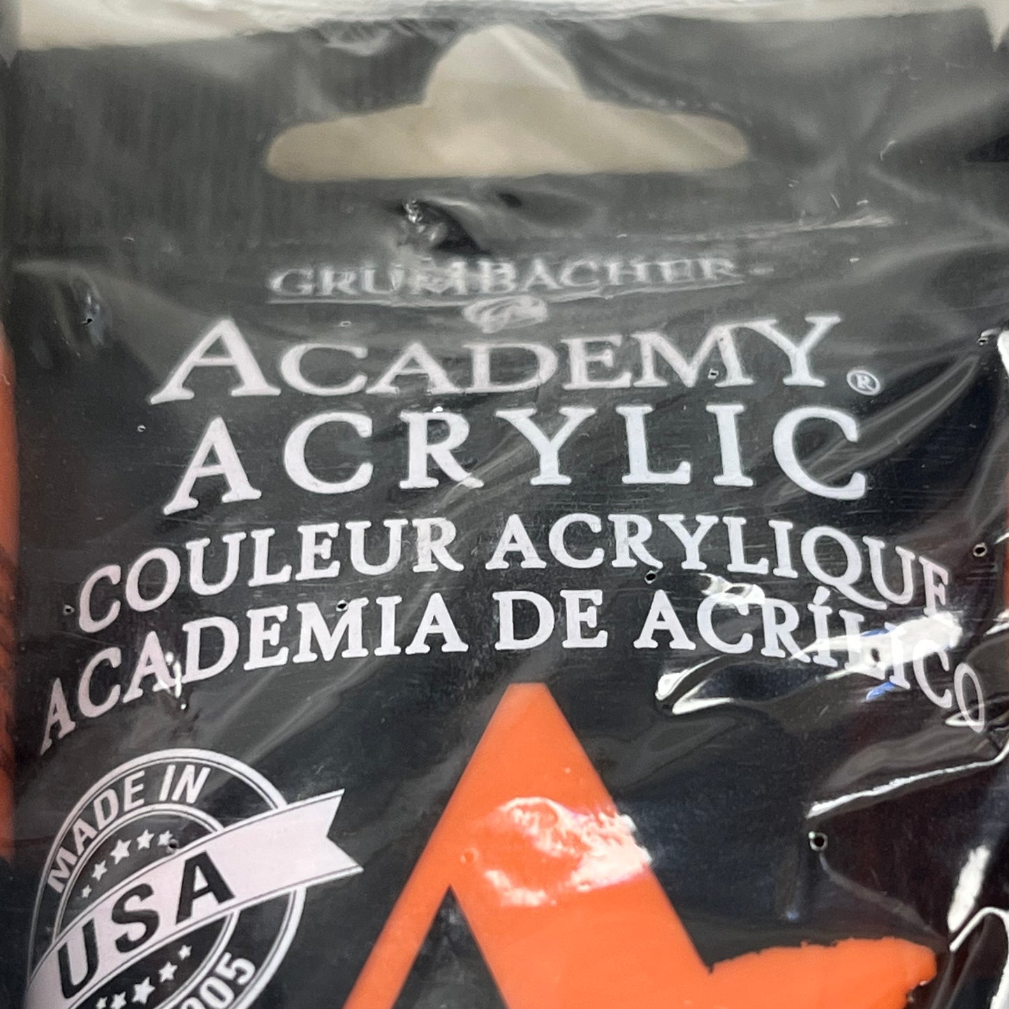 GRUMBACHER 3-PACK! Academy Acrylic AA Vermillion 2.5 fl oz / 75 ml C224P (New)