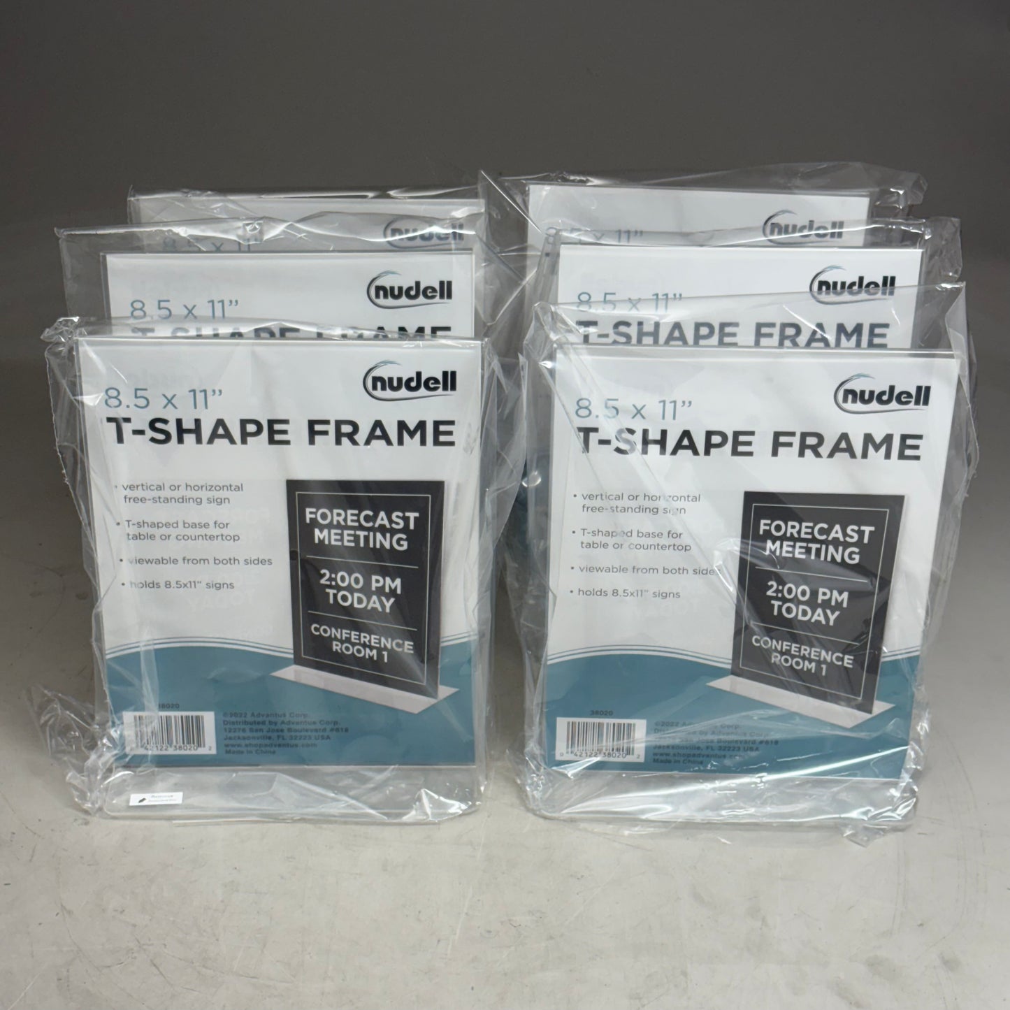 (5 PACK) NUDELL Acrylic Sign Holder 8.5 x 11, case of size sign holders Clear 38020