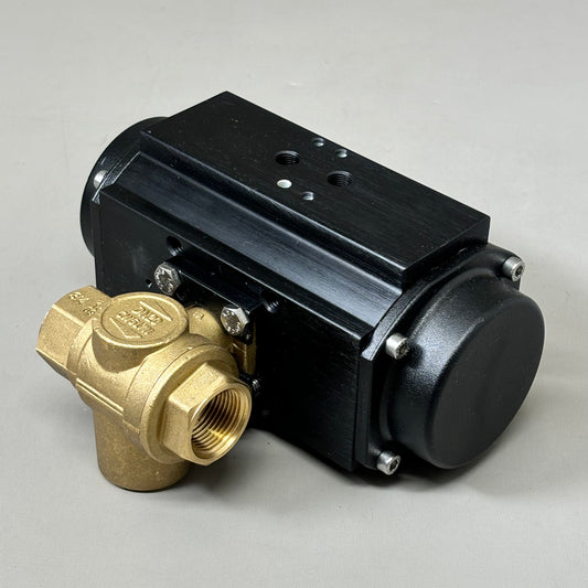 RUB Pneumatic Actuator S9 with 1" Bronze Ball Valve EA4-3 (new)