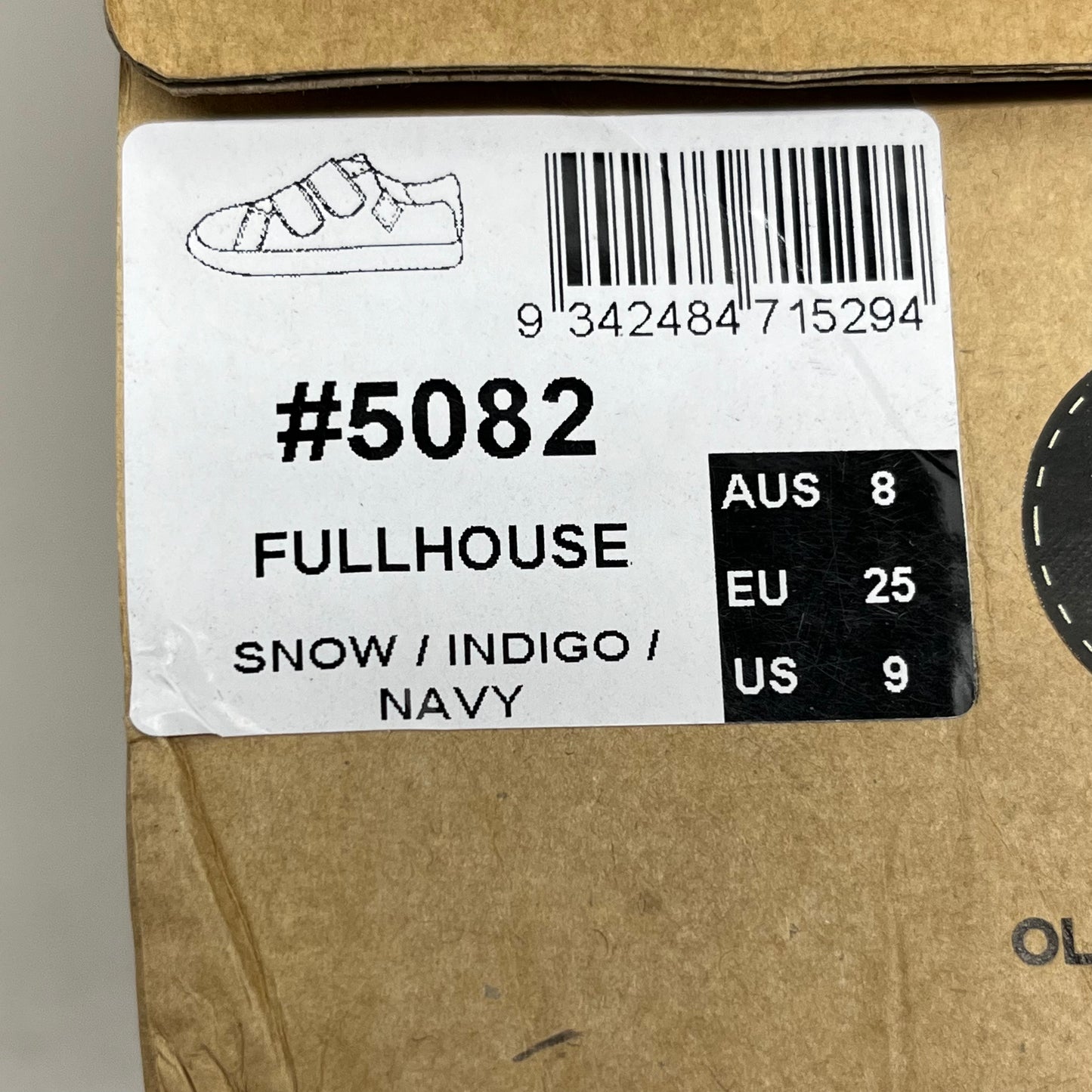 OLD SOLES Fullhouse Boys & Girls Leather Shoes Kid's Sz 9 EU 25 Snow / Indigo / Navy #5082