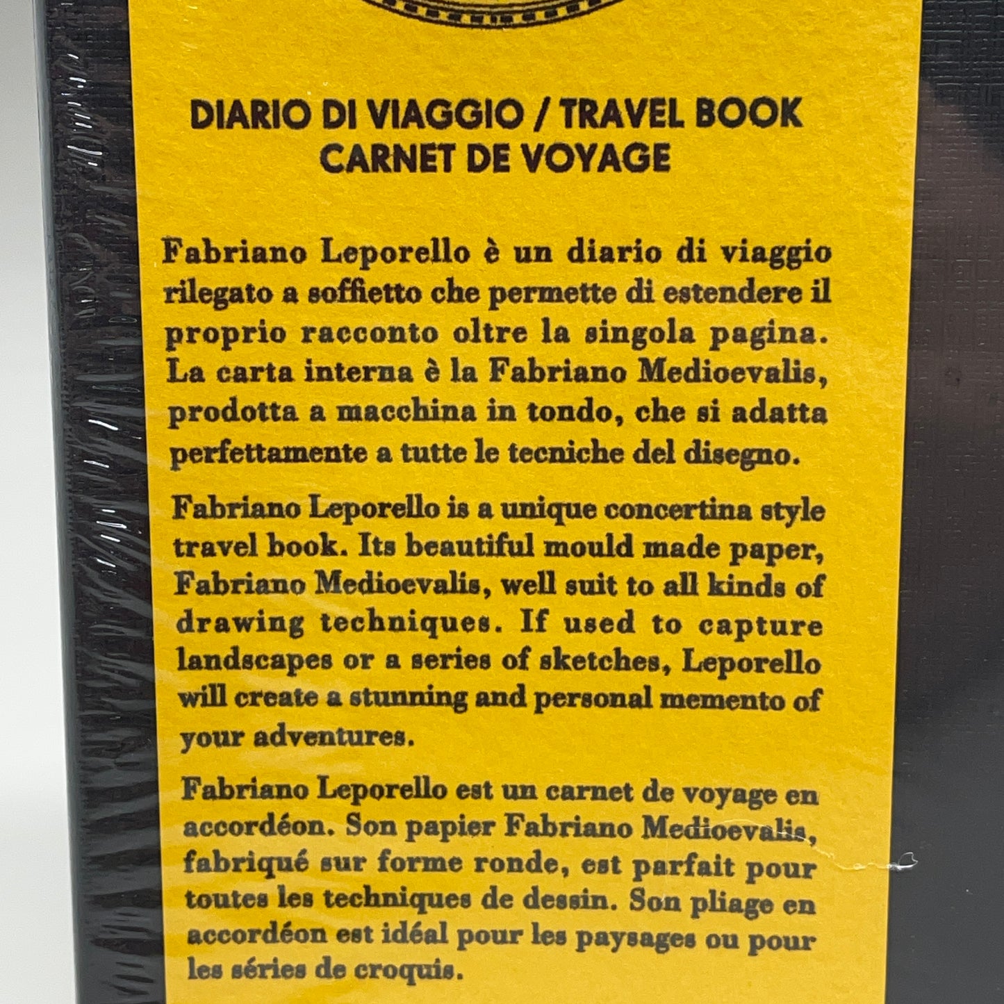 FABRIANO Leporello Accordion Travel Book 20 Sheets 4.5"x6.5" Black MT2308117